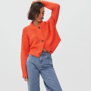 Everlane Lofty Knit Cardigan in Red Amber